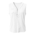 thumbnail image 4 of XIYON Tank Tops For Women Elegant Solid Color Sleeveless Button Front Pocket Tank Top For Lightweight Casual Surplice Design Outdoor Tops Lightweight, 4 of 4
