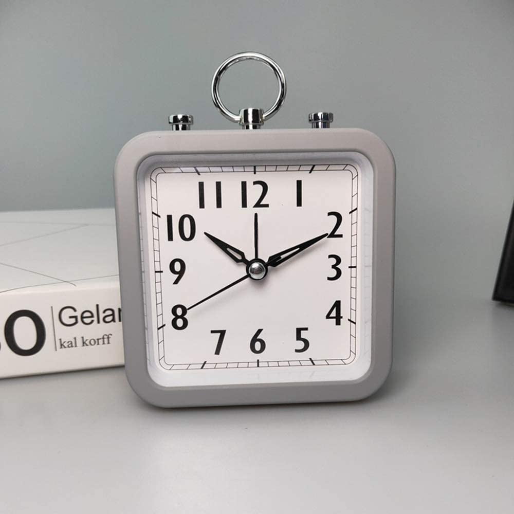 Analog Alarm Clock, Small Lightweight Alarm Clock Non Ticking, Battery