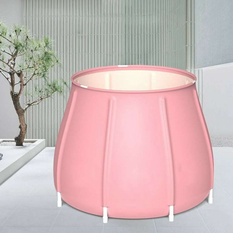 Tfcfl Portable Bathtub Water Tub Folding PVC Adult Spa Bath Bucket Indoor Outdoor Pink, Size: 70 x 70 cm