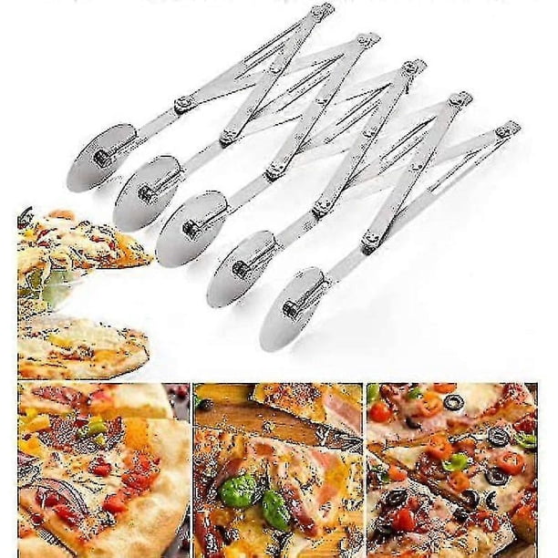 5 Wheels Dough Cutter, Stainless Steel Pastry Cutter, Adjustable Cake Divider Pizza Slicer