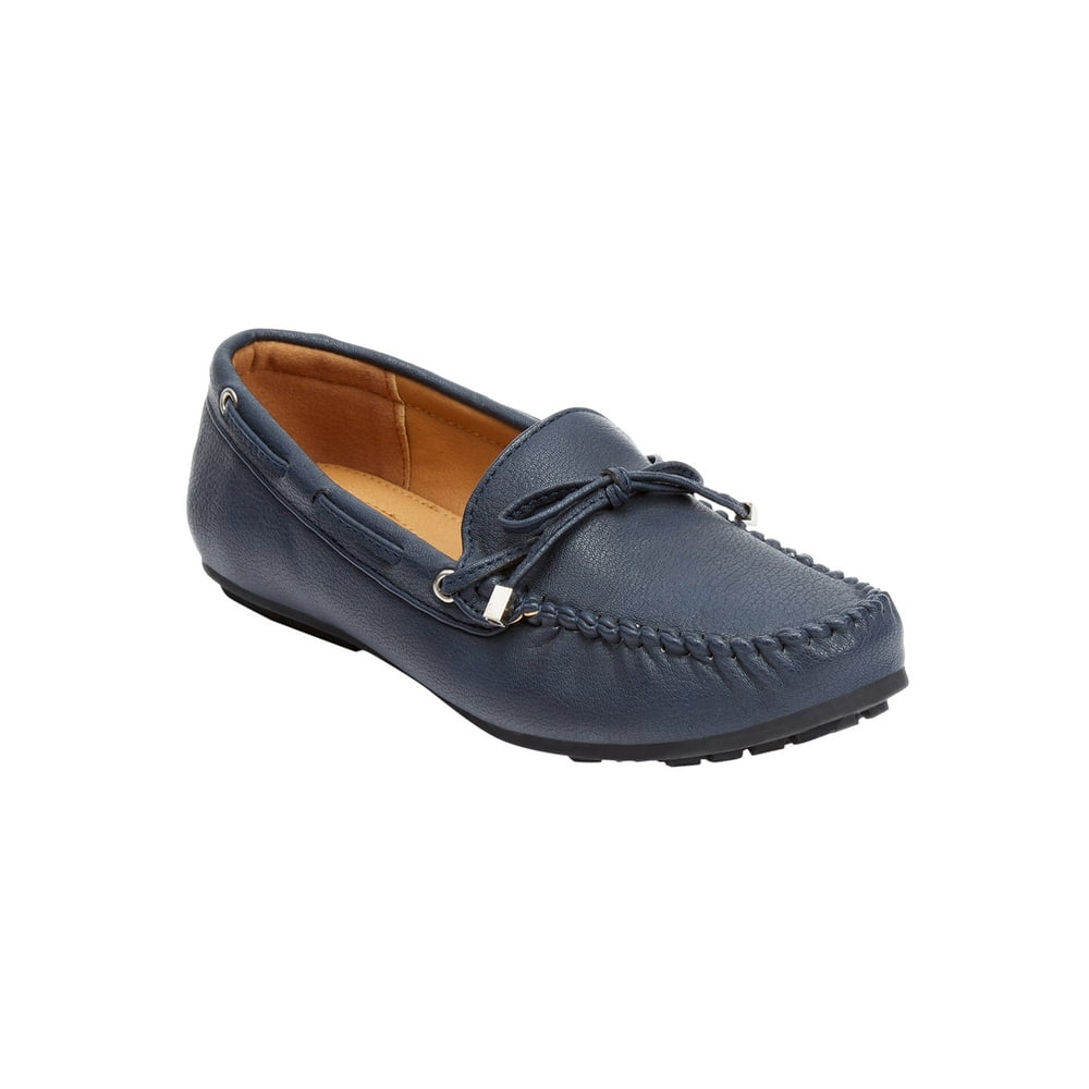 navy blue wide width womens shoes