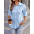 thumbnail image 5 of Zeagoo Women Button Up Shirt 3/4 Sleeve Button Down Dress Shirts Basic Cotton Fitted Button Up Shirts, 5 of 6