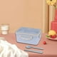 thumbnail image 5 of Bolsa Almuerzo 3 Compartimentos, Contenedor De Almuerzo 1000 ML Para Adultos, Contenedores De Almuerzo Impermeables, Microondas, Con Cuchillos Y Cucharas, Portátil, Para Oficina, 5 of 7