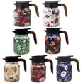 thumbnail image 7 of Vintage Floral Pattern Tea Pots – Built-in Infuser,Vintage Floral Teapot with Built In Infuser Stainless Steel Thermal Carafe with Lid for Hot Drinks,Wooden handle,35oz, 7 of 7