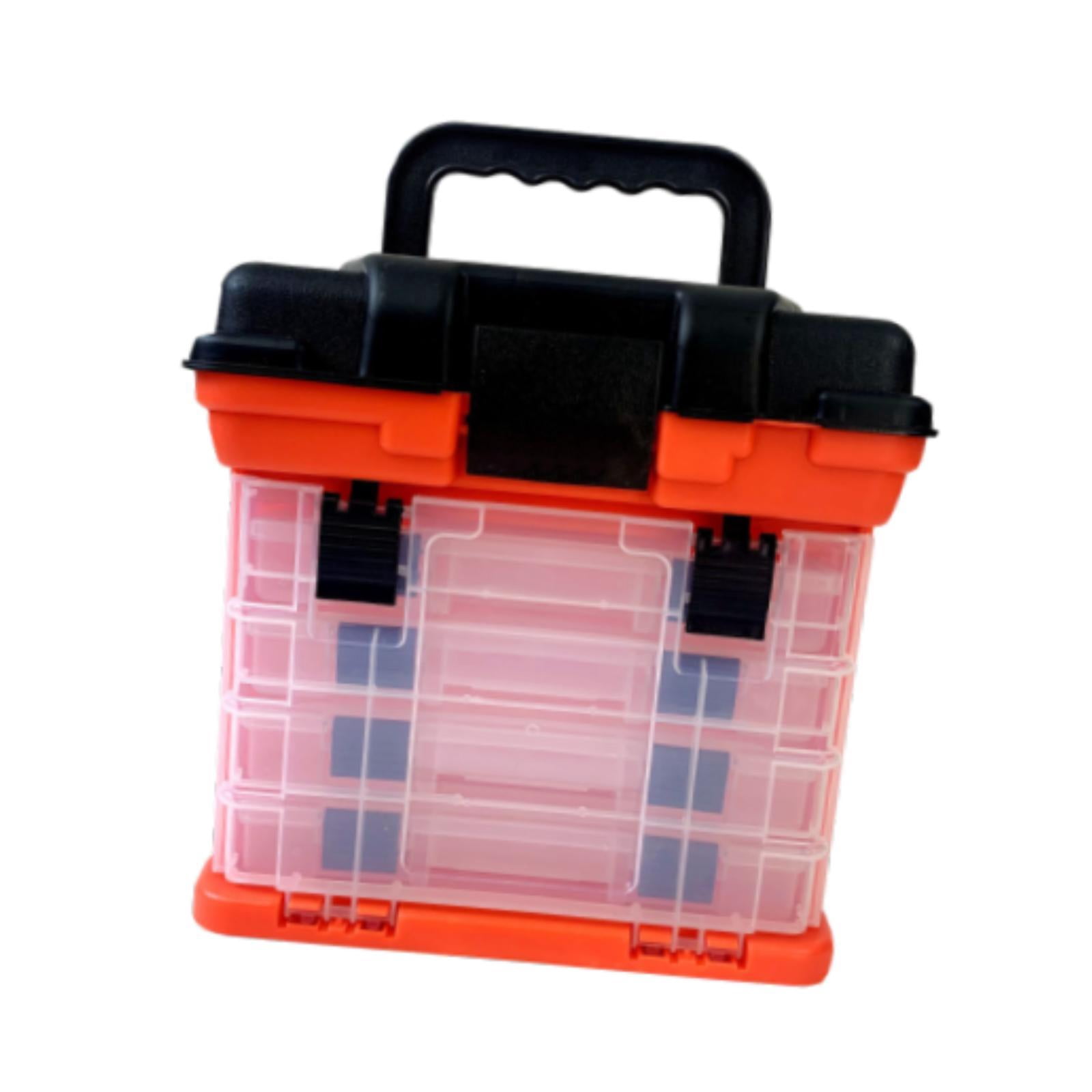 Wswqop Fishing Tackle Box Baits Case Large Capacity Portable Sturdy 4 Layer Tackle Tray Red