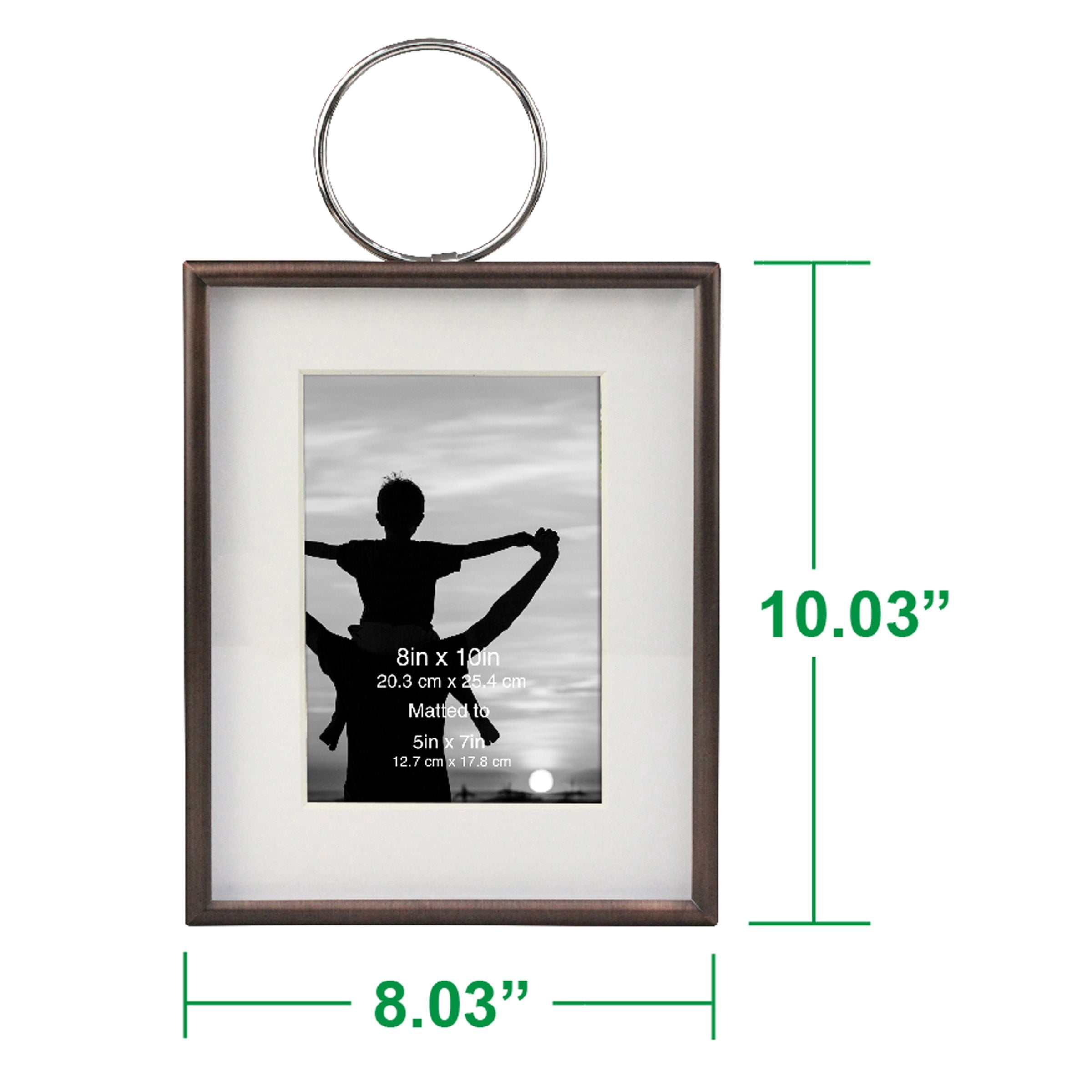 Better Homes & Gardens 8" x 10" Matted to 5" x 7" Rectangle Metal Wall Mounted Picture Frame, Bronze