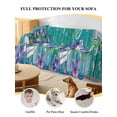 thumbnail image 4 of Hello Spring Couch Cover, Pastoral Purple Bottle Floral Dark Green Wood Sofa Cover Blanket for 2 Seat Cushion, Sectional Sofa Slipcover Furniture Protector for Living Room Bedroom 71''x102'', 4 of 9