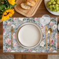 thumbnail image 4 of Vintage Spring Floral Placemats Set of 8, Summer Botanical Watercolor Placemats for Dining Table, Place Mats for Kitchen Tabletop, Waterproof Wipeable Dining Table Mats Set, 4 of 9