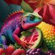 thumbnail image 1 of Pintura de diamante 5D DIY Full Round Drill Chameleon Kit Decoración del hogar, 1 of 9