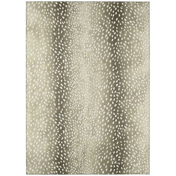 Safari Beige Gazelle Animal Print 3' x 5' Non-Skid Area Rug