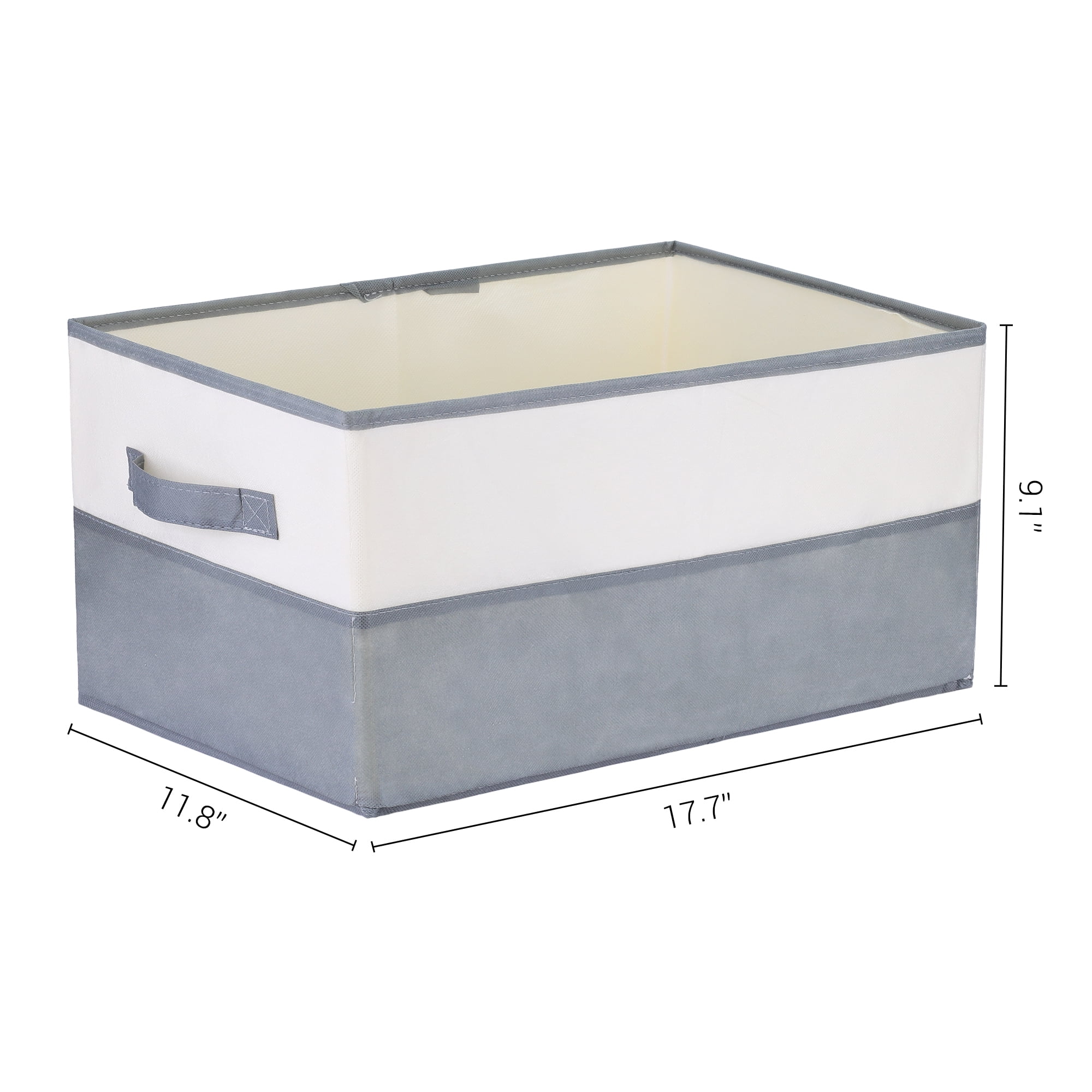 Unique Bargains Fabric Storage Cube Storage Bin Storage Basket Grey 17.8*12*9in