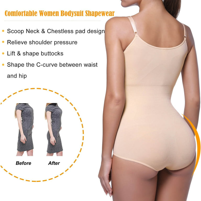 Sculpting Bodysuit for Women Tummy Control Seamless Shapewear Scoop Body  Shaper