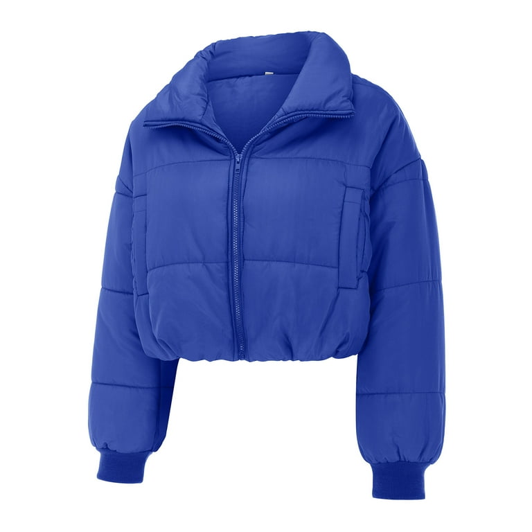 Royal blue cropped puffer jacket 2025
