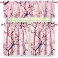thumbnail image 4 of Cherry Blossom Kitchen Window Tier Curtains and Valance 3 Pieces Set Window Valances Rod Pocket Panels Privacy Cafe Curtains Bedroom Short Window Treatment Farmhouse Decor, 4 of 5