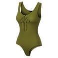 thumbnail image 3 of MixMatchy Women's Sleeveless Lace Up Rib Knit Sexy Leotard Bodysuit, 3 of 3