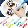 thumbnail image 1 of Paquete de 4 bolígrafos para decoración de pasteles, bolígrafo de silicona para helado, herramienta para escribir pasteles con 4 patrones de punta de bolígrafo para helado, utilizado para hornear pasteles decorativos y accesorios para pasteles de bricolaje, vasos para pasteles, galletas para pasteles. oso de fresa Electrónica, 1 of 5