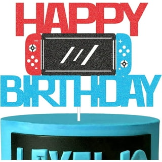 Cikisaa Video Game Cake Topper, Mining Theme Happy Birthday Cake  Decorations Kids Party Supplies, Cute Glitter Gaming Party Favors for Boys  Girls Adults Birthday, Perfect Cake Decor for Game Fans Black 1
