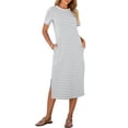thumbnail image 1 of Vestido ANRABESS casual de verano de manga corta a media pierna para mujer, 1 of 6