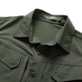 thumbnail image 5 of Havenx Long Sleeves Fishing Shirts for Men Button Down Sun Protection Shirt with Zipper Pockets Upf 50+ Dress Hiking Fishing Cooling Outdoor Summer Travel Clothing,Camouflage Green 3XL, 5 of 6
