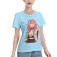thumbnail image 2 of T-Shirt Basique à Manches Courtes pour Femmes Demon Slayer Blade Temple Ganlu Mili, 2 of 6