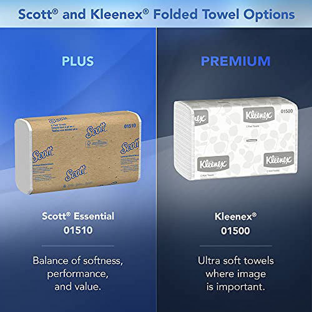 Kimberly-Clark Professional Kleenex C Fold Paper Towels (01500), Absorbent, White, 16 Packs/Case, 150 C-Fold Towels/Pack, 2,400 Towels/Case