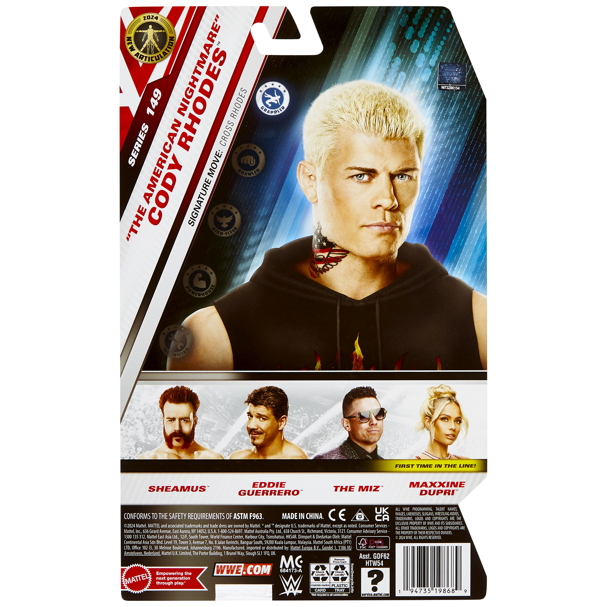 Cody Rhodes - WWE Main Event 149 Mattel WWE Toy Wrestling Action Figure
