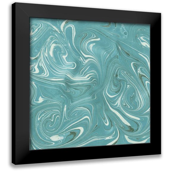 Green, Nancy 12x12 Black Modern Framed Museum Art Print Titled - Turquoise Marble II