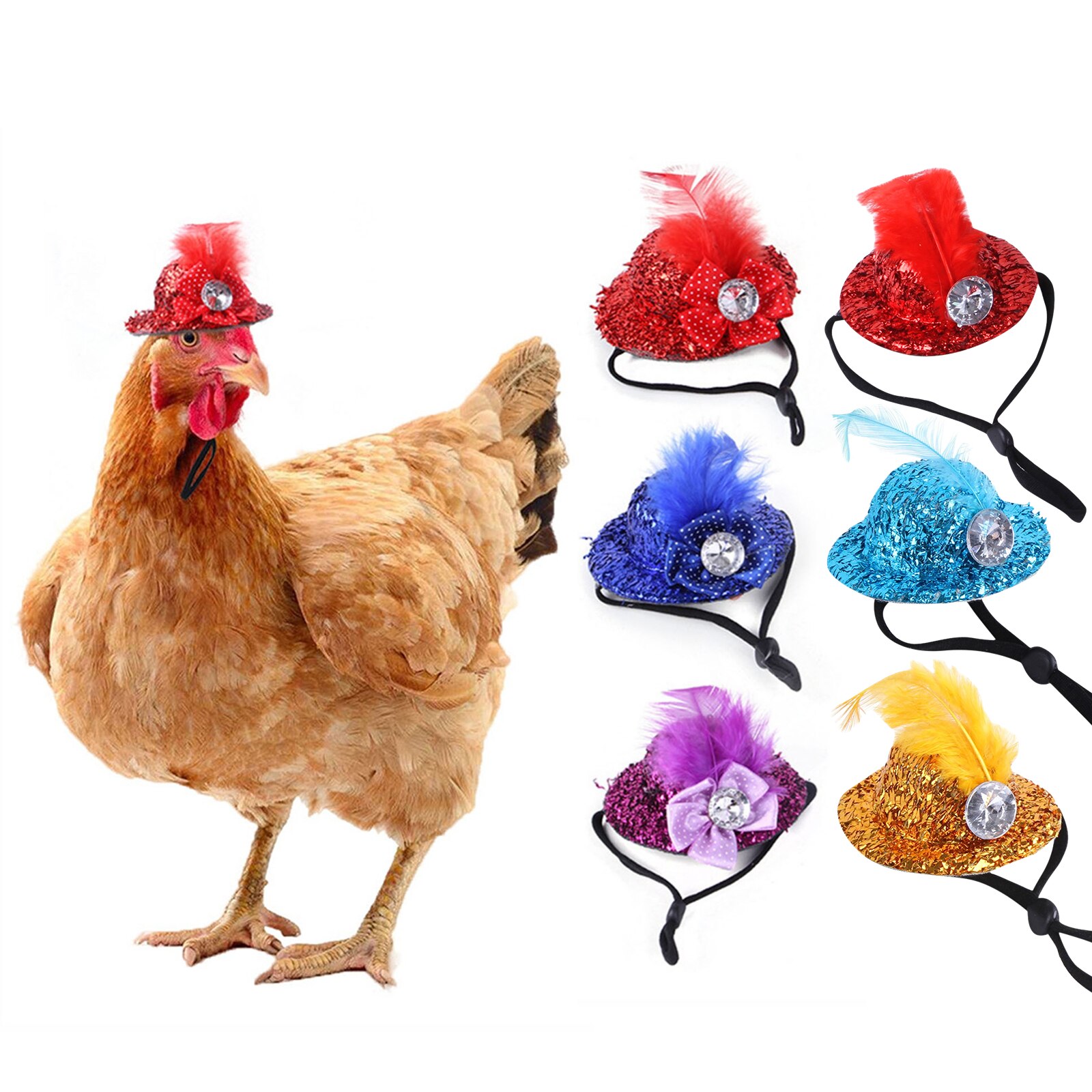 6 Pieces Chicken Hats for Hens Tiny Pets Funny Halloween Accessories