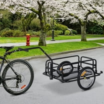 Aosom Foldable Bike Cargo Trailer Cart with Hitch, 88 lbs. Capacity, Black