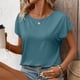 thumbnail image 4 of Camisetas de Mujer Casual, Cuello Redondo con Encaje de Manga Corta para la Oficina, la Fiesta Y el Uso Diario, 4 of 9