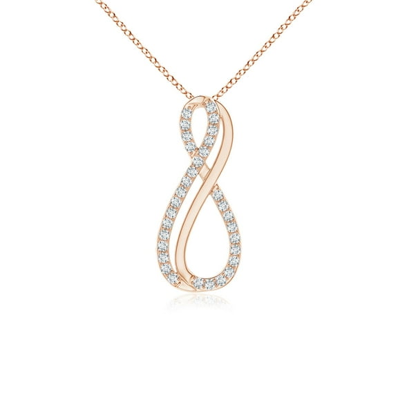 ANGARA Natural Prong-Set Diamond Infinity Pendant in 14K Rose Gold for Women (Size-1mm| Color-G| Clarity-VS2) | April Birthstone, Anniversary, Jewelry Gift for Women | Natural Diamond Necklace