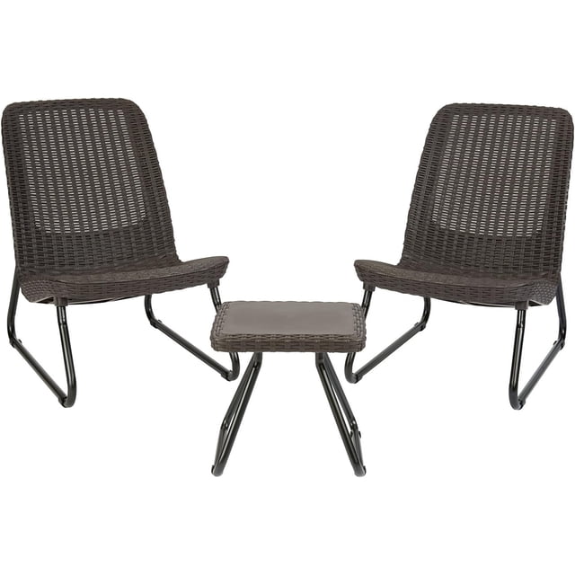 Keter Juego de Muebles de Jardín Rio Patio Set, para Terraza Balcón o Piscina, Resistente A Todo Clima, Resina De Polipropileno , Color Marrón