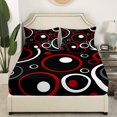 thumbnail image 3 of Erosebridal Ensemble de Draps à Motif Géométrique Tourbillon Cercle Spirale Format Double, Ensembles de Literie Noir Rouge Blanc Format Double 4 Pcs, 3 of 7