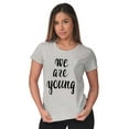 thumbnail image 4 of Young and Pretty Inspirational Lyrics Womens Fitted Plus Size Graphic Tee Brisco Brands 2X, 4 of 5