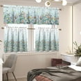 thumbnail image 5 of Color Floral Kitchen Curtain Valance and Tiers Set Flowers Window 24" Length Tiers Curtain Window Drapes for Living Room Bedroom Decorations for Home,3 Piece Set, 5 of 5