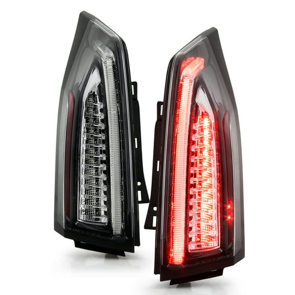 Clear Lens Black Housing LED Tail Lights For 2013-2018 Cadillac ATS ATS-V LH RH