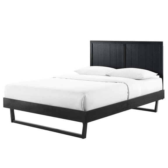 Platform Bed Frame, Twin Size, Wood, Black, Modern Contemporary Urban Design, Bedroom Master Guest Suite