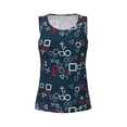 thumbnail image 4 of Xecao Navy Blue Geometric print women's scoop neck, loose-fit workout tank tops for the gym., 4 of 9