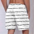 thumbnail image 4 of WAVSUF Summer Drawstring Short Pants Mens Elasticity Shorts Stripe White Size M, 4 of 4