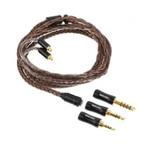 Tripowin Amber 32AWG OFC Oxygen Free Cable HiFi IEM Cable with Interchangeable 2.5mm/3.5mm/4.4mm Plug, PVC Sleeve Replacement Cable for Audiophile(MMCX)