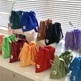 thumbnail image 2 of Bolso de hombro de punto con pliegues de lana para mujer, bolso de mano de diseñador elegante con costuras en contraste, bolso de Compras de moda coreana xuanjing unisex, 2 of 2
