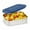 Blue, variant on LunchBots Medium Duo Snack Container - Divided Stainless Steel Food Container - Two Sections for Half Sandwich and a Side - Eco-Friendly - Dishwasher Safe - Stainless Lid - Aqua Dots