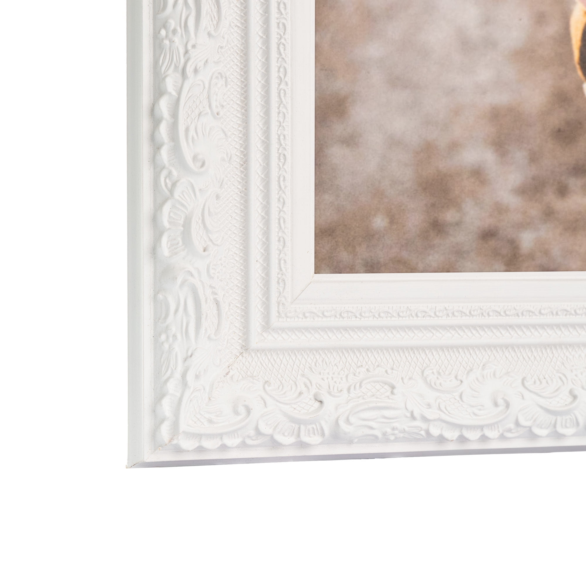 ArtToFrames 18" x 24" Majestic White Picture Frame, 18x24 inch Silver Wood Poster Frame (WOM-5198),  Pack