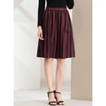 thumbnail image 6 of INSPIRE CHIC Women's Striped Skirt Elastic High Waist Button Front A-Line Midi Skirt XS Red Black, 6 of 8