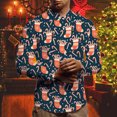 thumbnail image 4 of Camisa de manga larga con estampado navideño para hombre, top versátil informal a la moda para hombre Pompotops oipoqjl27119, 4 of 6