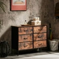 thumbnail image 3 of GVN Dresser, Chest of Drawers,Tall 6 Drawers Dresser Fabric Storage Tower, Wooden Top for Kid Room, Closet, Entryway, Nursery, Brown, 3 of 8