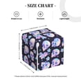 thumbnail image 4 of Lsque crystal flower Skull Printed Tissue Box Cover Holder, Facial Paper Organizer Dispenser,Square with Bottom Belt, PVC Leather Decorative Organizer, 4 of 8