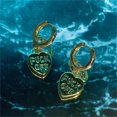 thumbnail image 2 of Gold Inspirational Words Heart Dangle Small Huggie Hoop Earrings for Women Cartilage Hoops Drop Earring, 2 of 7