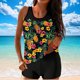 thumbnail image 2 of Conjunto de Bikini de Cintura Alta para Mujeres sin Posicionar Traje Impreso, Tankini Libre con Almohadillas Extraíbles, Traje de Baño de Corte Alto para la Playa de Verano, 2 of 8