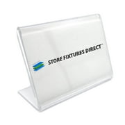 Small Counter Top Acrylic Sign Holder, Horizontal L Shaped Card Holder, 2.5" H x 3.5" W, 5 Pack